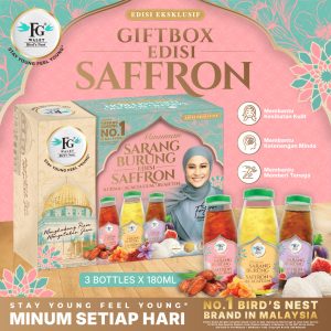 Giftbox Edisi Eksklusif - Minuman Sarang Burung Edisi Saffron (Kurma, Acacia Gum, Buah Tin)