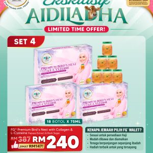FG Walet® Premium Bird's Nest with Collagen & L-Cysteine | Papaya Extract and Rock Sugar (3 Box)